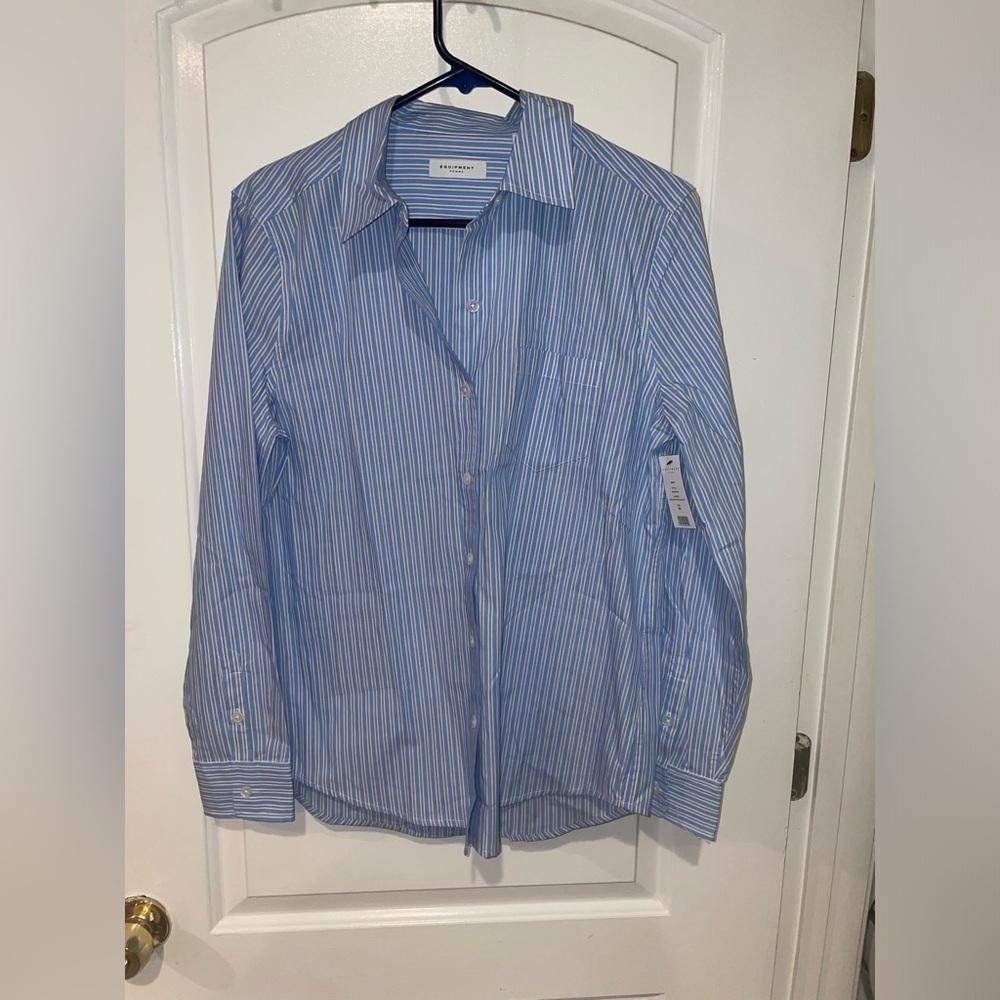 Equipment Brett Striped Shirt M NWT - Picture 7 of 9